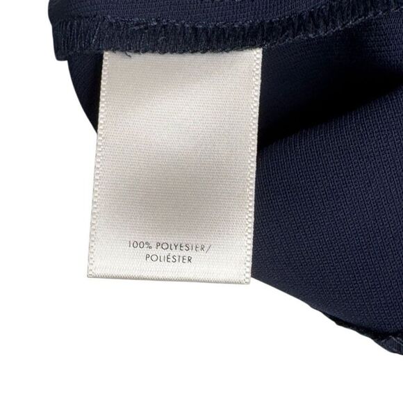 Ann Taylor navy blue shift dress with chiffon polka dot long sleeves size 10 - Picture 10 of 11